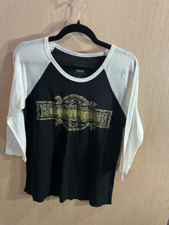 HBO Tops - Game of Thrones Black & White Raglan Graphic Tee Size Large